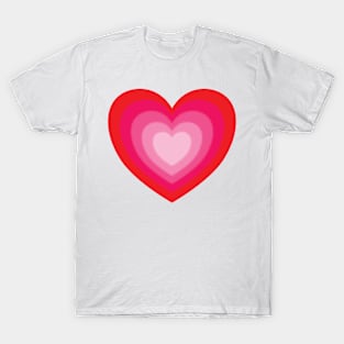 Hearts - concentric heart design red to pink T-Shirt